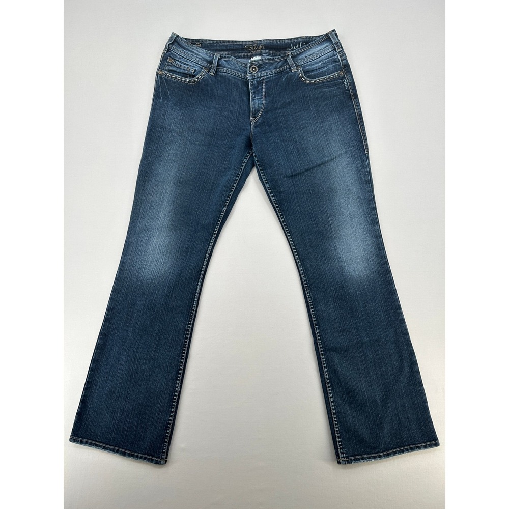 Silver Jeans Co Suki Mid Slim Bootcut Dark Wash Denim Jeans Size 34